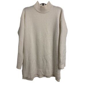 Halogen Wool Cashmere Knit Mock Neck Minimalist Tunic Sweater Size M/L